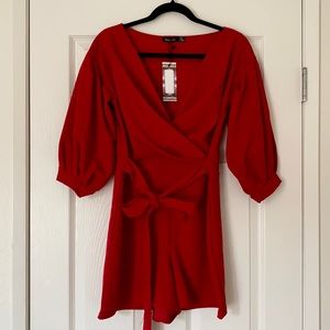Red Boohoo Romper